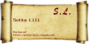 Sutka Lili névjegykártya